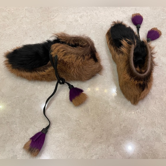 Prada Fur Tassel Self-Tie Boot Size 37 - Picture 5 of 14